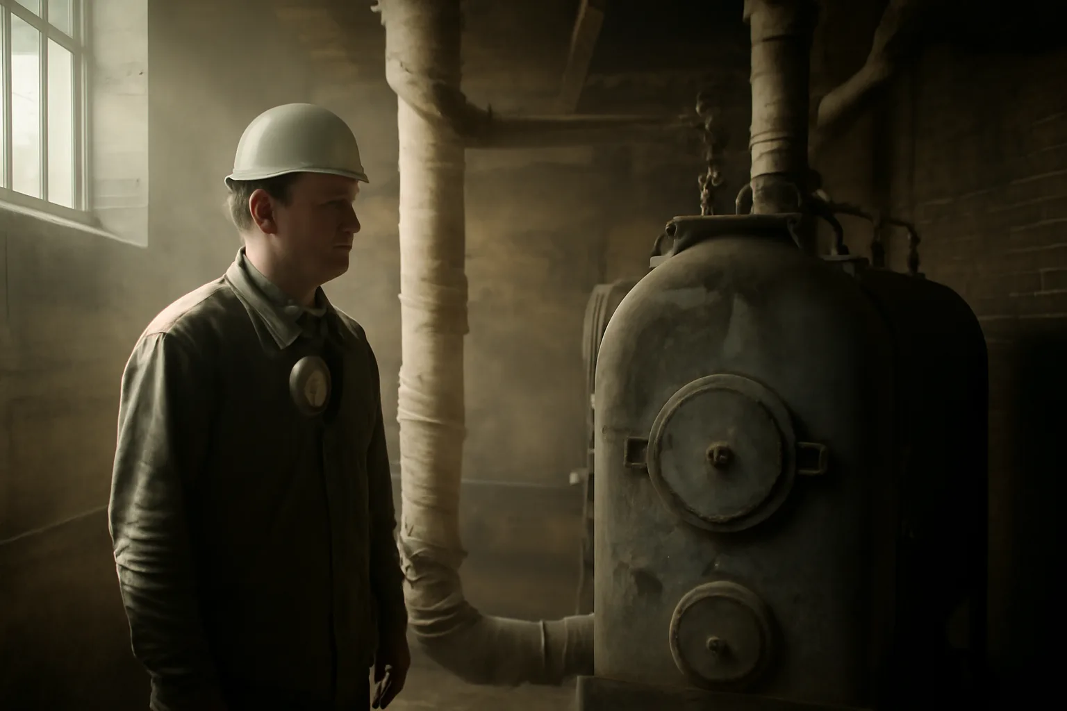 Colorado asbestos inspector in an old Denver boiler room